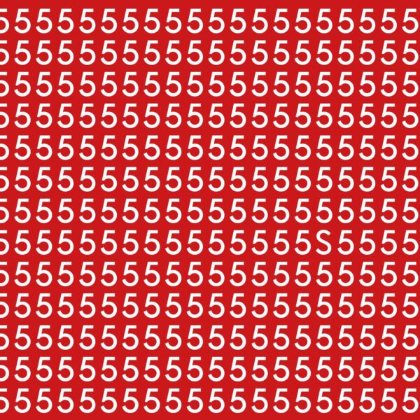 Défi visuel : saurez-vous repérer l'intrus caché parmi les chiffres 5 en moins de 10 secondes ?