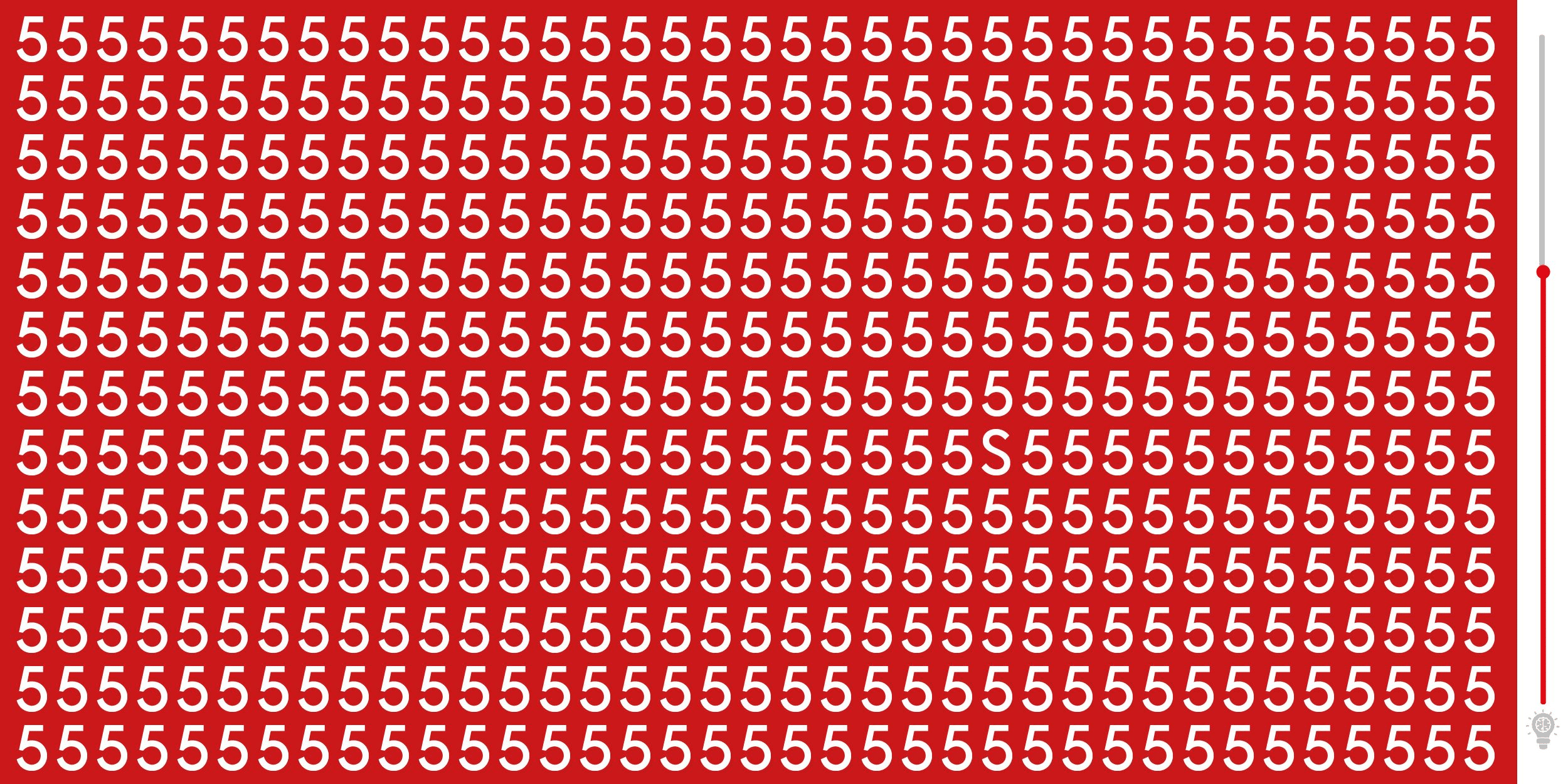 Visual challenge: can you spot the intruder hidden among the numbers 5 in under 10 seconds?
