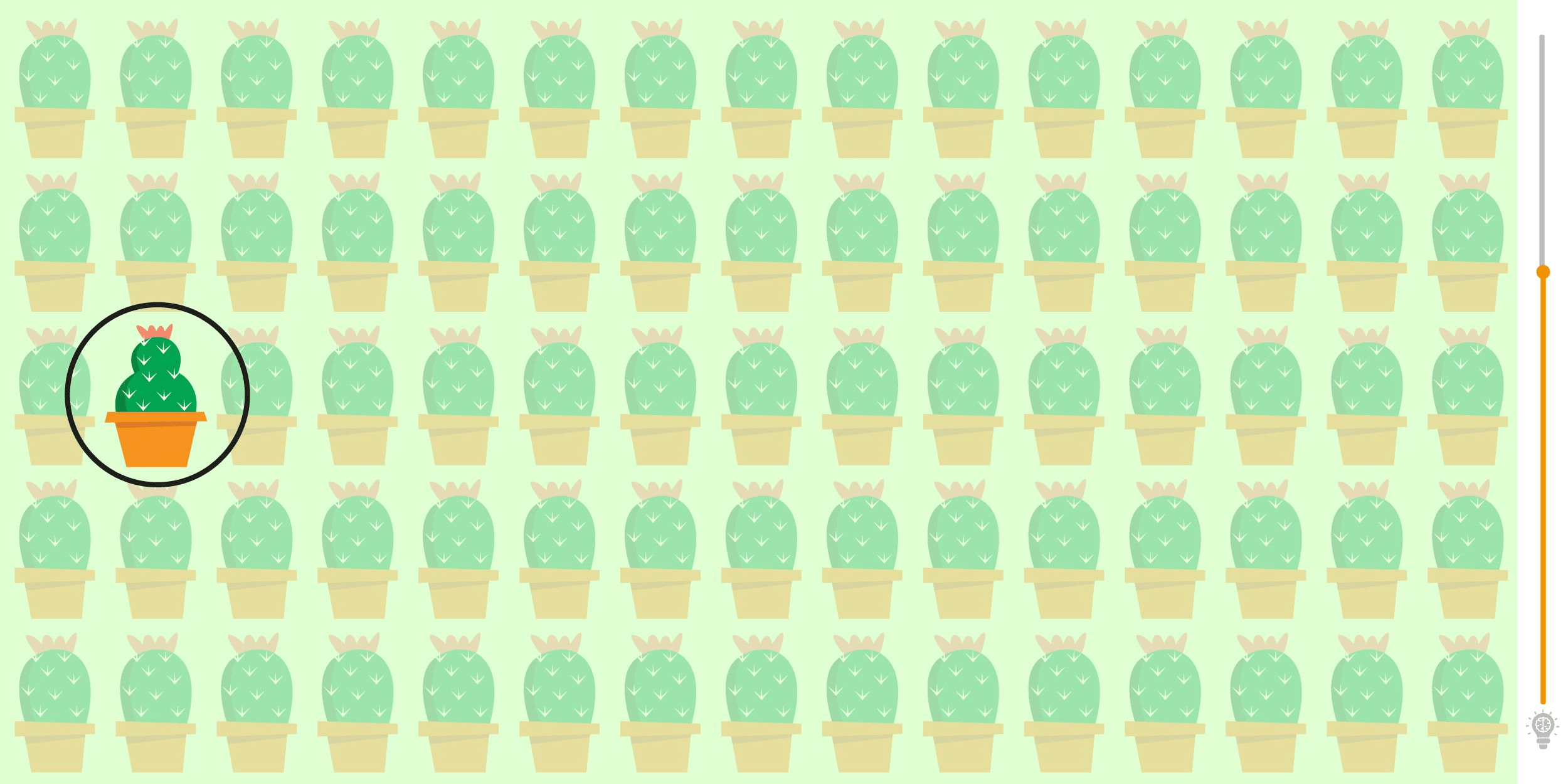Visual challenge: can you solve this tricky puzzle and discover the intruder hidden among the cacti in under 10 seconds?