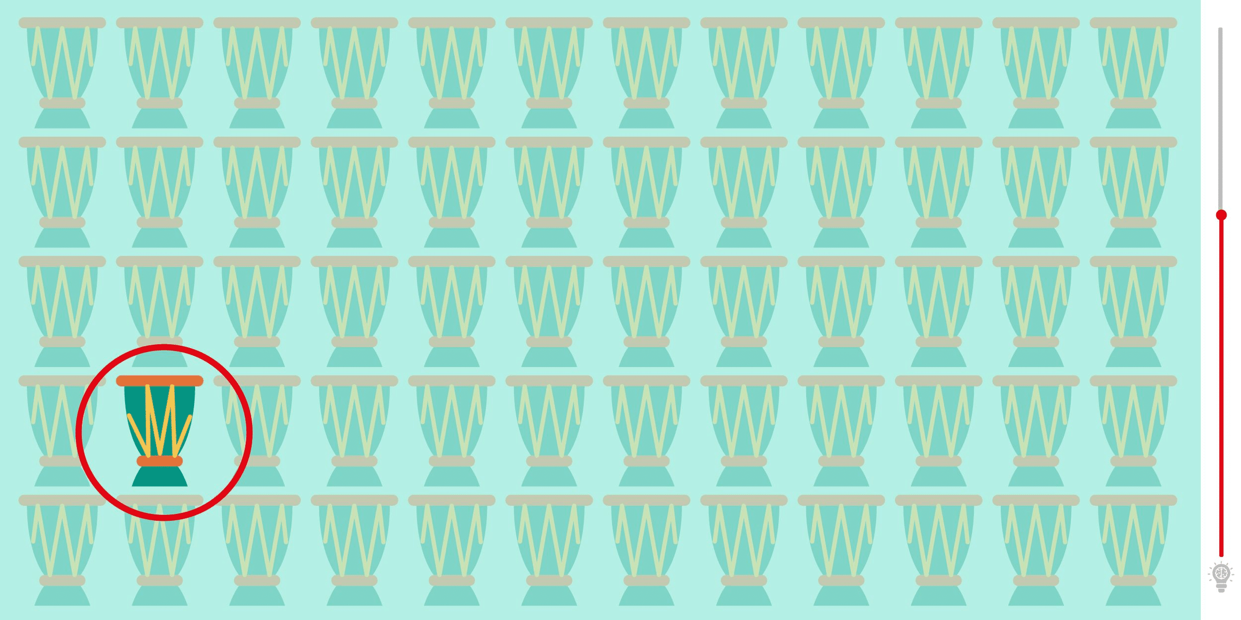 Visual challenge: can you spot the intruder hidden among these drums in the blink of an eye? Test your acuity and beat the challenge in under 8 seconds!