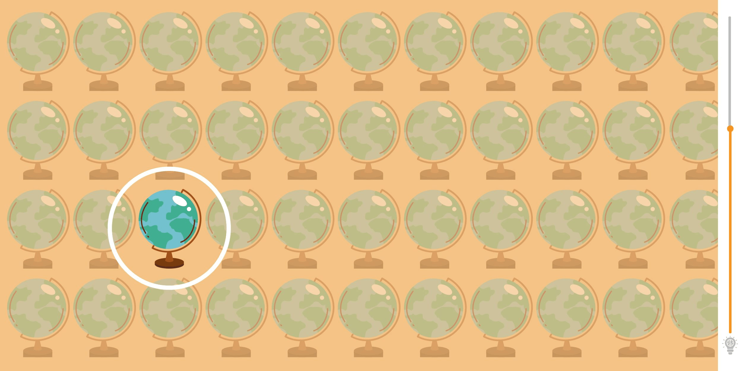Visual challenge: will you have the eagle eye needed to spot the intruder hidden in this image of the globe in under 8 seconds? Show us your speed and perceptiveness!