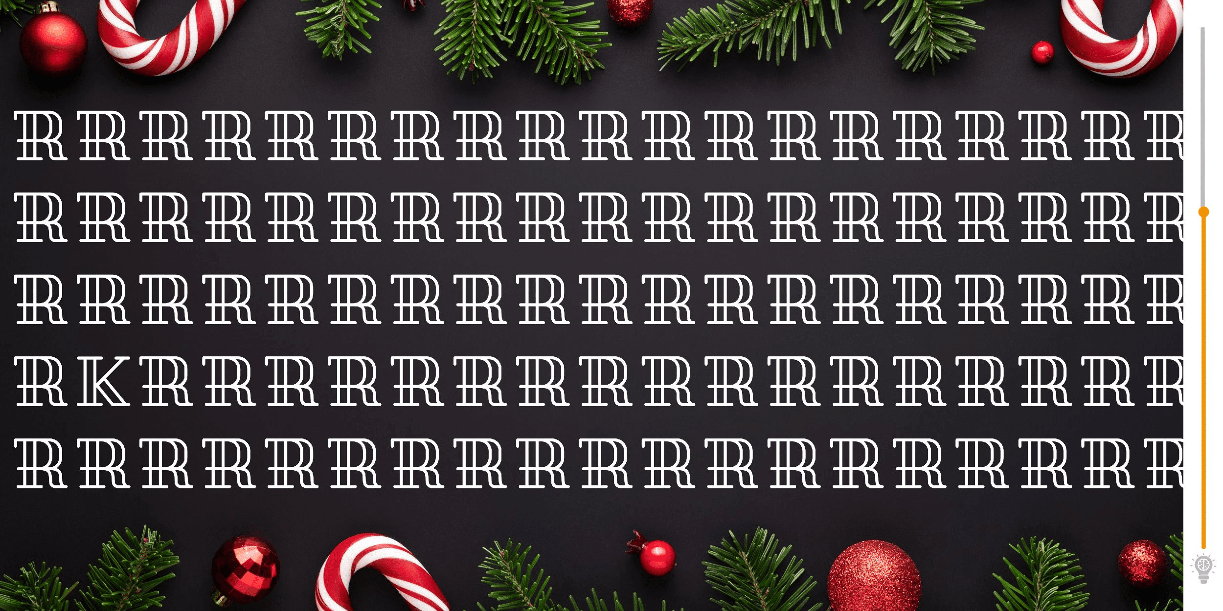 Visual challenge: can you spot the intruder hidden among the letters R in under 8 seconds? Test your acuity and observation skills with this captivating challenge!