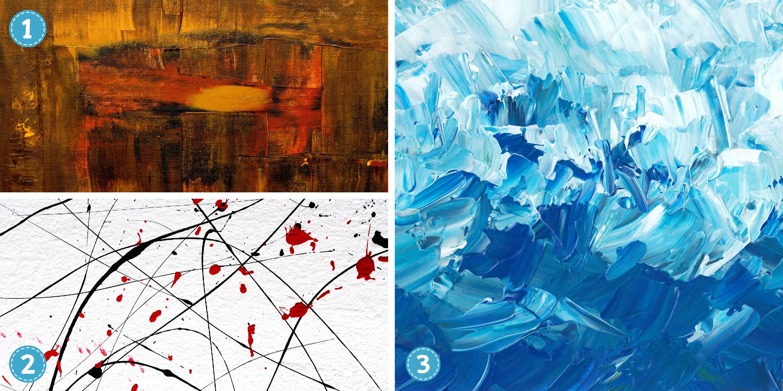Test de personnalité : Votre âme d'artiste révèle-t-elle une confiance discrète ou un charisme éclatant ? Choisissez parmi ces 3 tableaux et découvrez la vérité cachée derrière votre assurance !