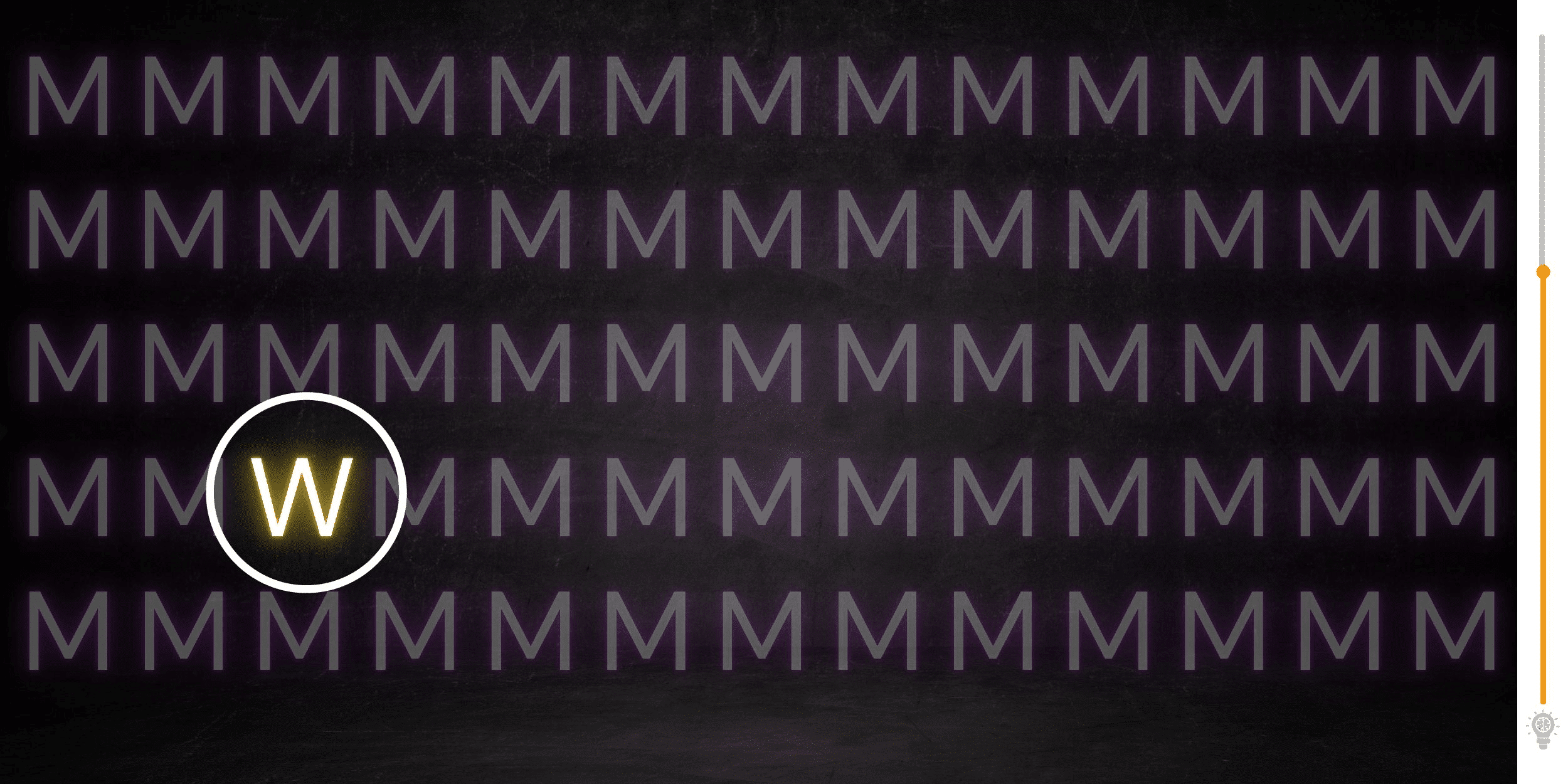 Observation game: test your acuity with this exciting challenge! Detect the intruder hidden among the letters M in record time!