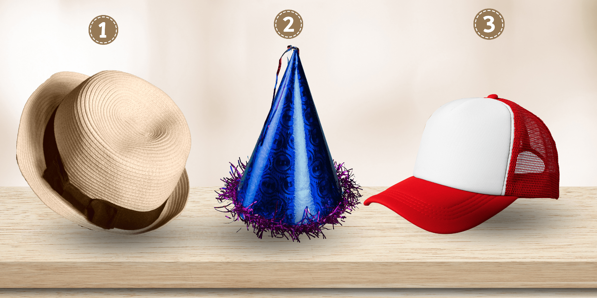 Personality test: Which hat suits you best? Choose from these 3 and find out whether you're playful, organized or reserved!