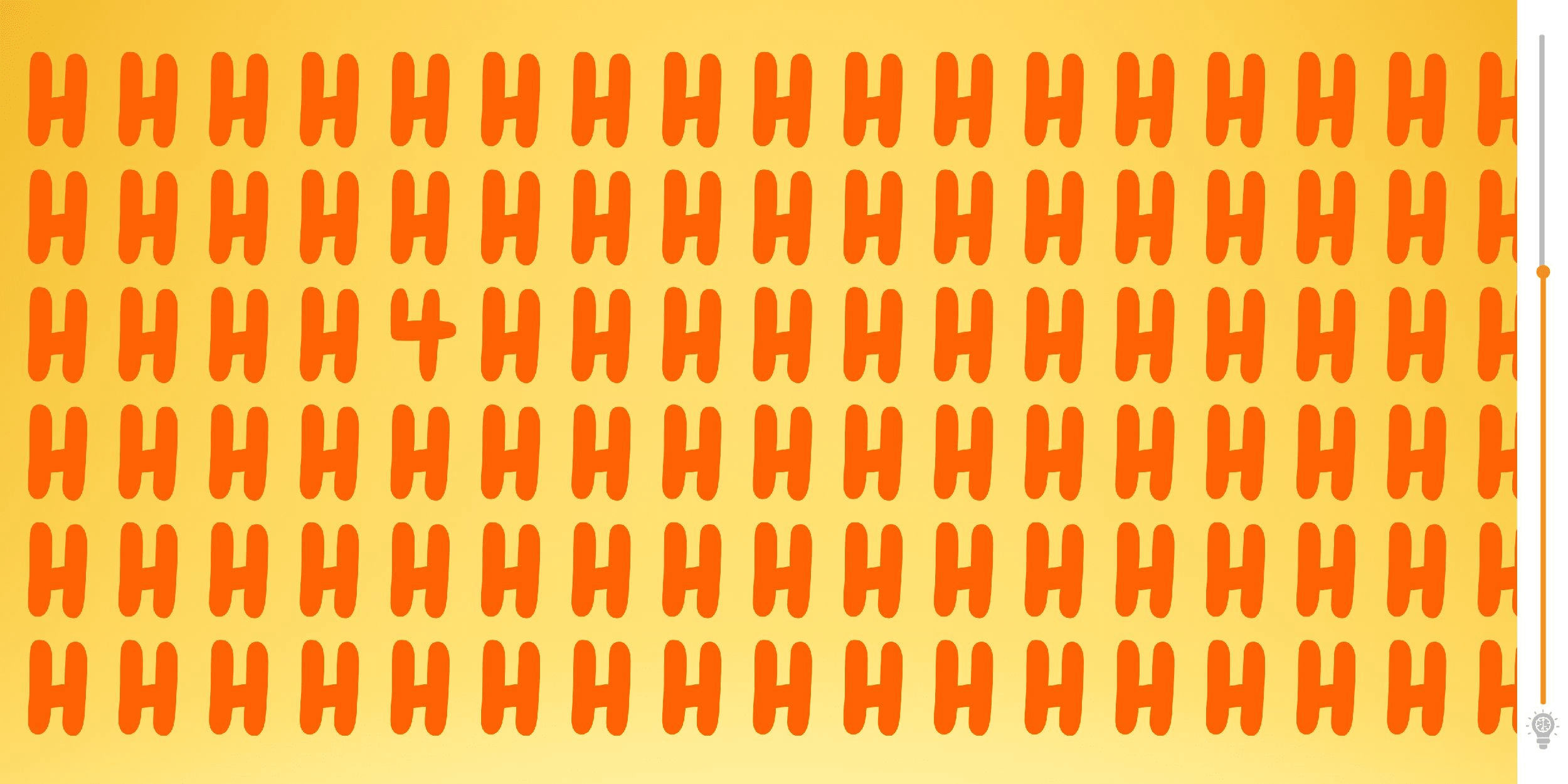 Visual challenge: can you spot the cleverly hidden intruder among the letters H in under 5 seconds? Put your acuity and speed of observation to the test!