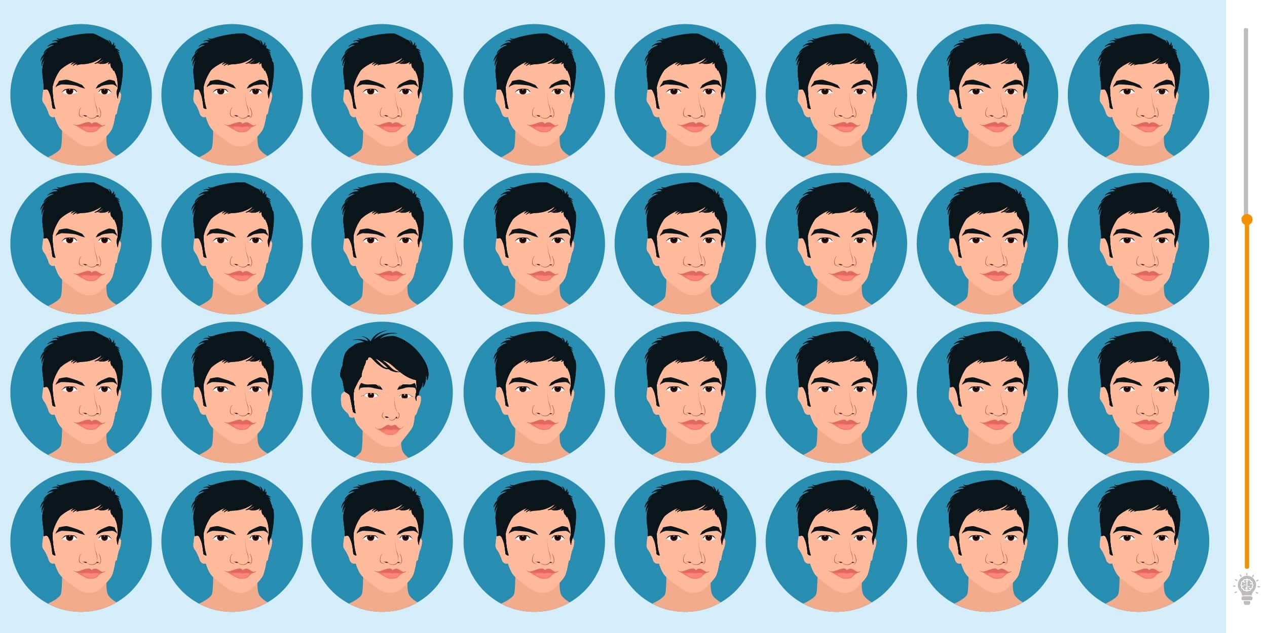 Défi visuel : saurez-vous repérer l'élément intrus caché parmi ces visages d'hommes en seulement 15 secondes ? Testez votre acuité et votre rapidité d'observation !
