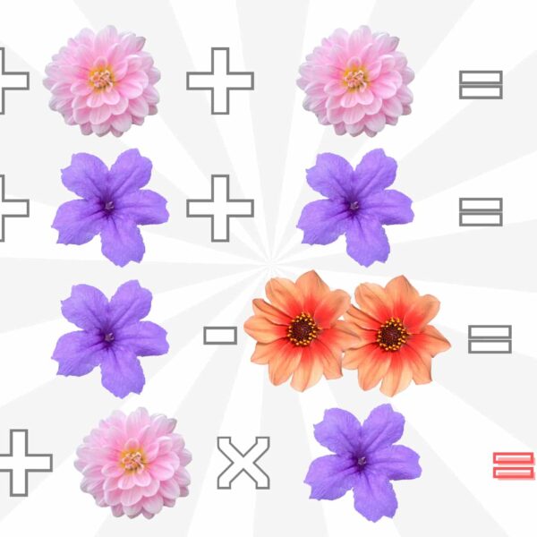 Défi visuel :  Testez votre esprit mathématique en résolvant ces équations où chaque fleur cache une valeur à découvrir en mois de 10 secondes !