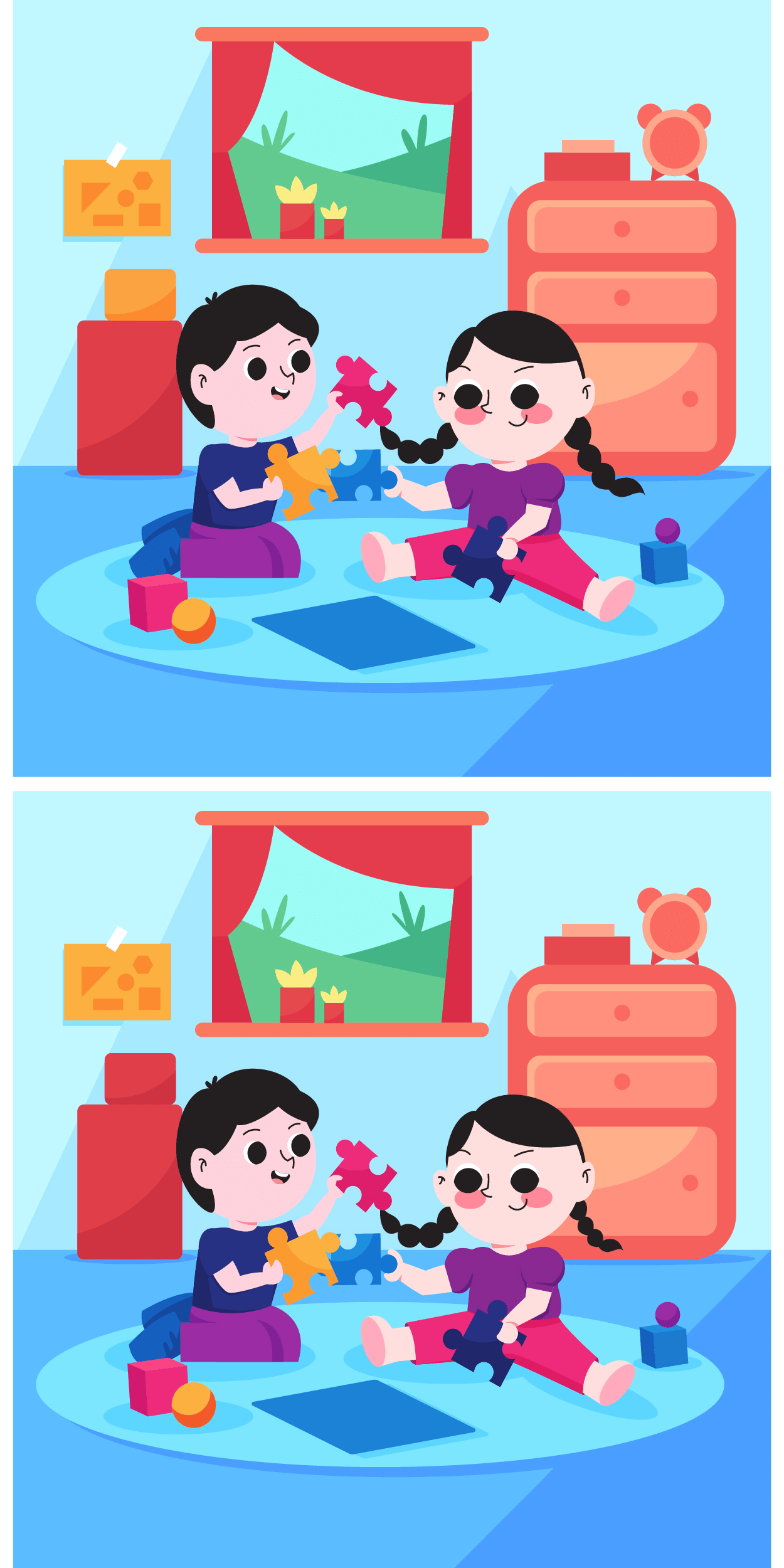 Visual challenge: can you spot the three differences? Test your powers of observation and complete the challenge in under 10 seconds!